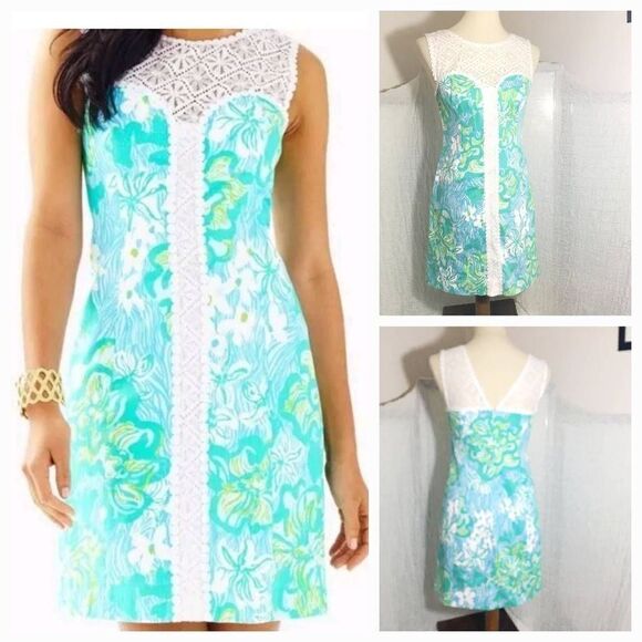 Lilly Pulitzer Sofia Lace Shift Dress Size 2 - Picture 1 of 7